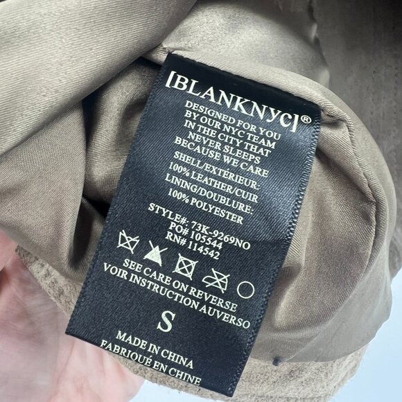 Blank NYC 100% Suede Leather Motorcycle Jacket Women's Small - Picture 5 of 5